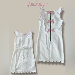Lilly Pulitzer Nina Bow Back White Scalloped Dress